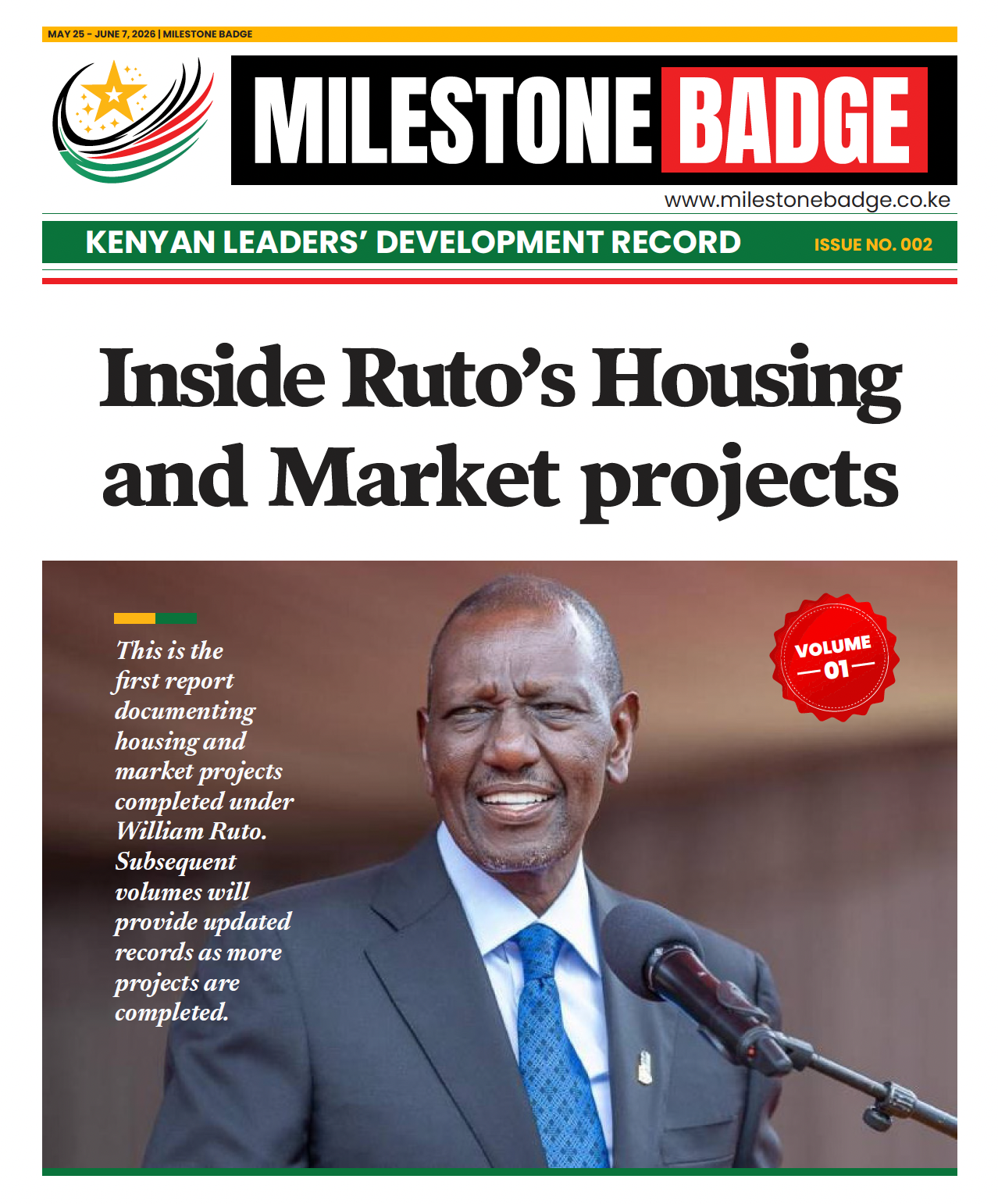 William Ruto’s Housing & Market projects – Vol.1